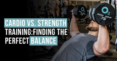 Man performing a chest press with two dumbells at O2 Fitness Clubs