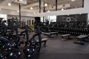 weight room at O2 fitness clubs