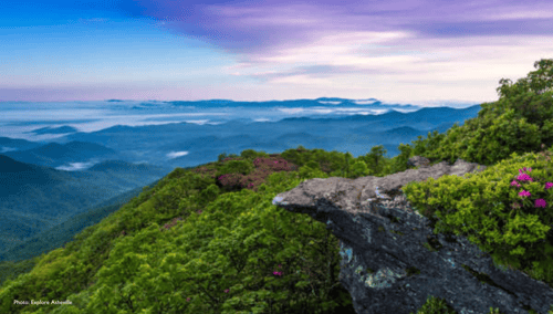 panoramic of the craggy pinnacle observation area